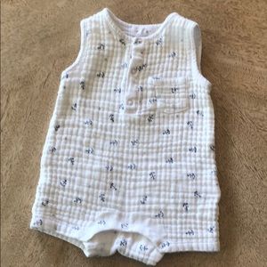 Angel Dear Anchor Muslin Romper Size 3-6 Months